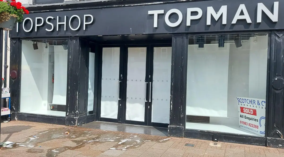 Exterior of the closed Top Shop store