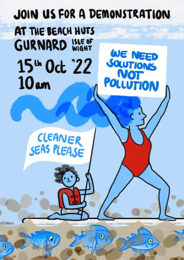 Sewage protest poster by Alice Malia 