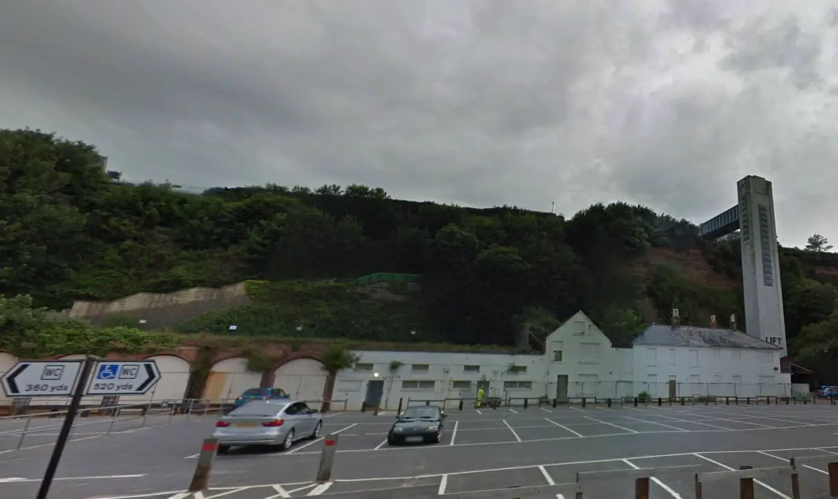 Shanklin cliff lift car park from Google Maps
