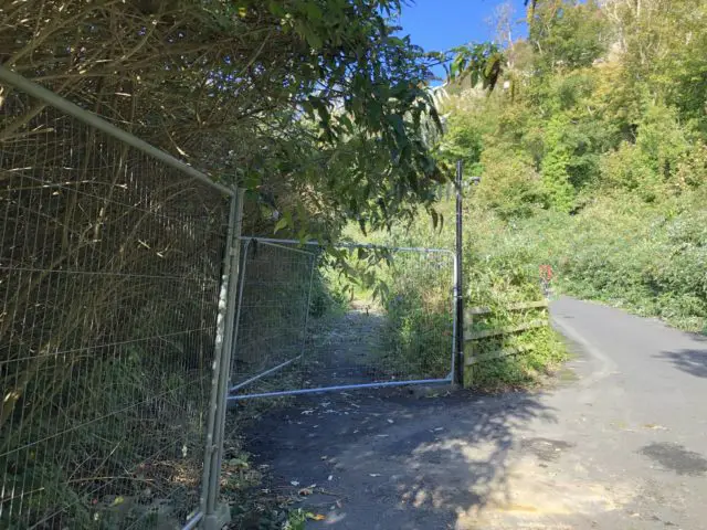 Undercliff Drive - 'Footpath' in the middle and 2017 road to the right