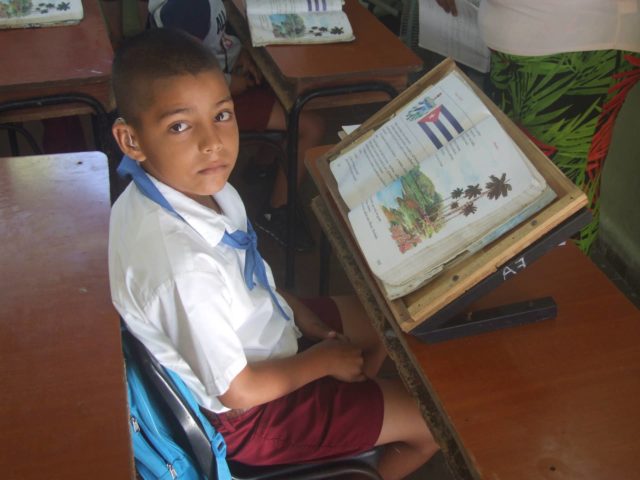 Pupil at visually impaired primary school