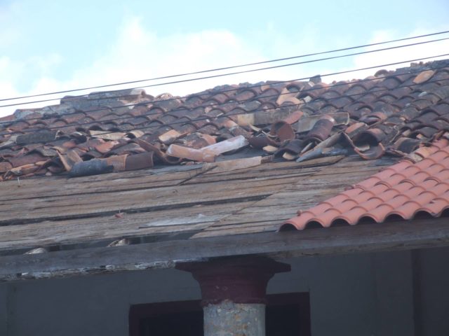 Storm damage on the roof