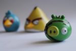 Angry birds with sad looking green bird