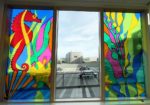 Decorated windows at Cowes Enterprise College