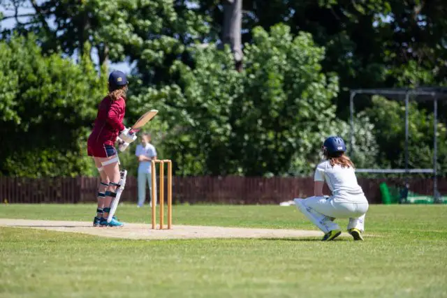 Ryde School pupils playing cricket