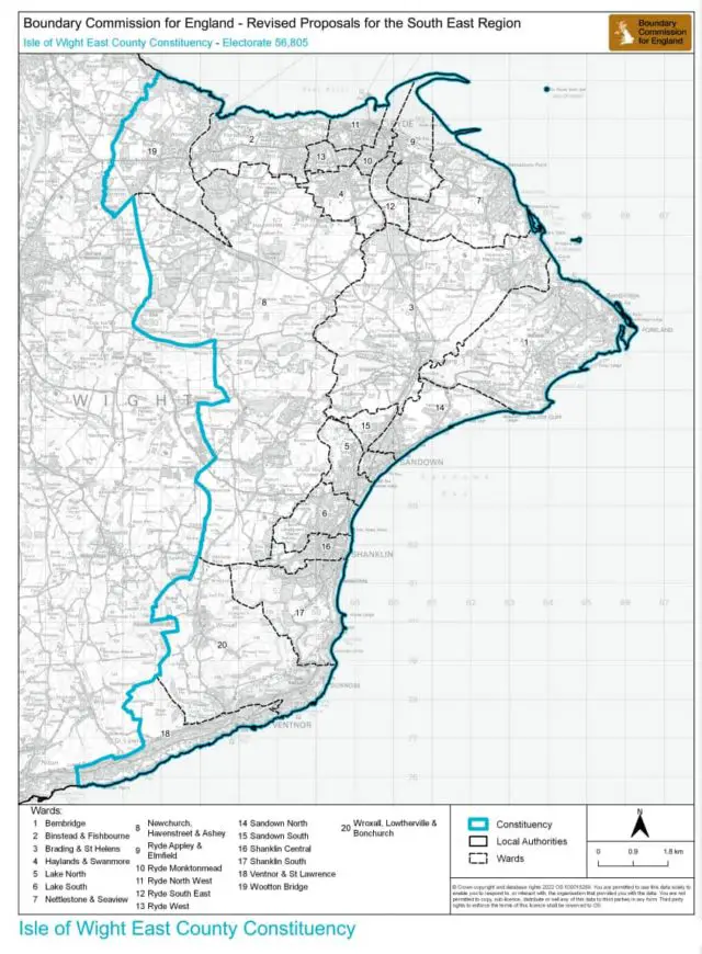 East Isle of Wight constituency boundary