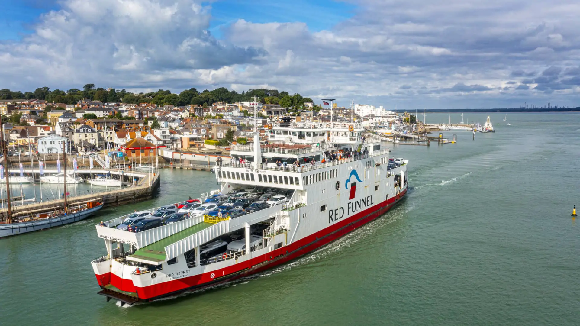 Red Funnel Ferry leaving East Cowes