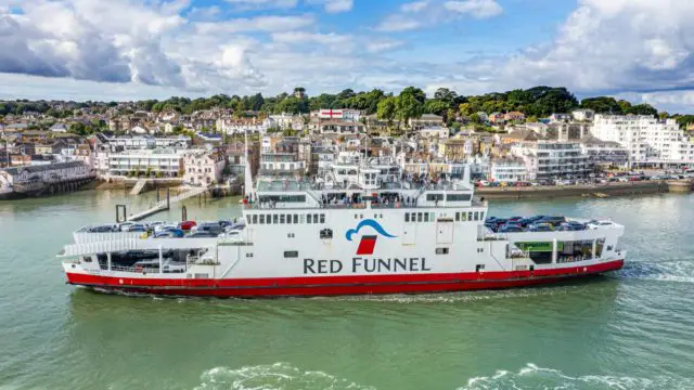 Red Funnel Ferry passing Cowes