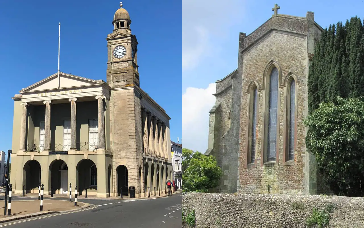 Newport Guildhall and St John the Baptist Church