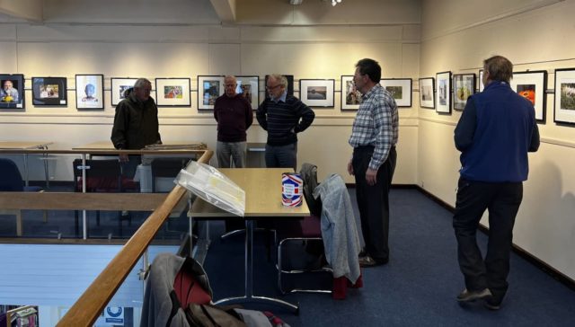 Setting up the exhibition at Ryde Library