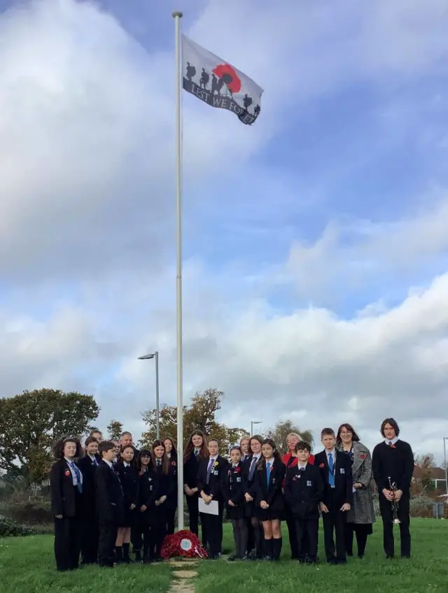 Ryde Academy pupils at remembrance service