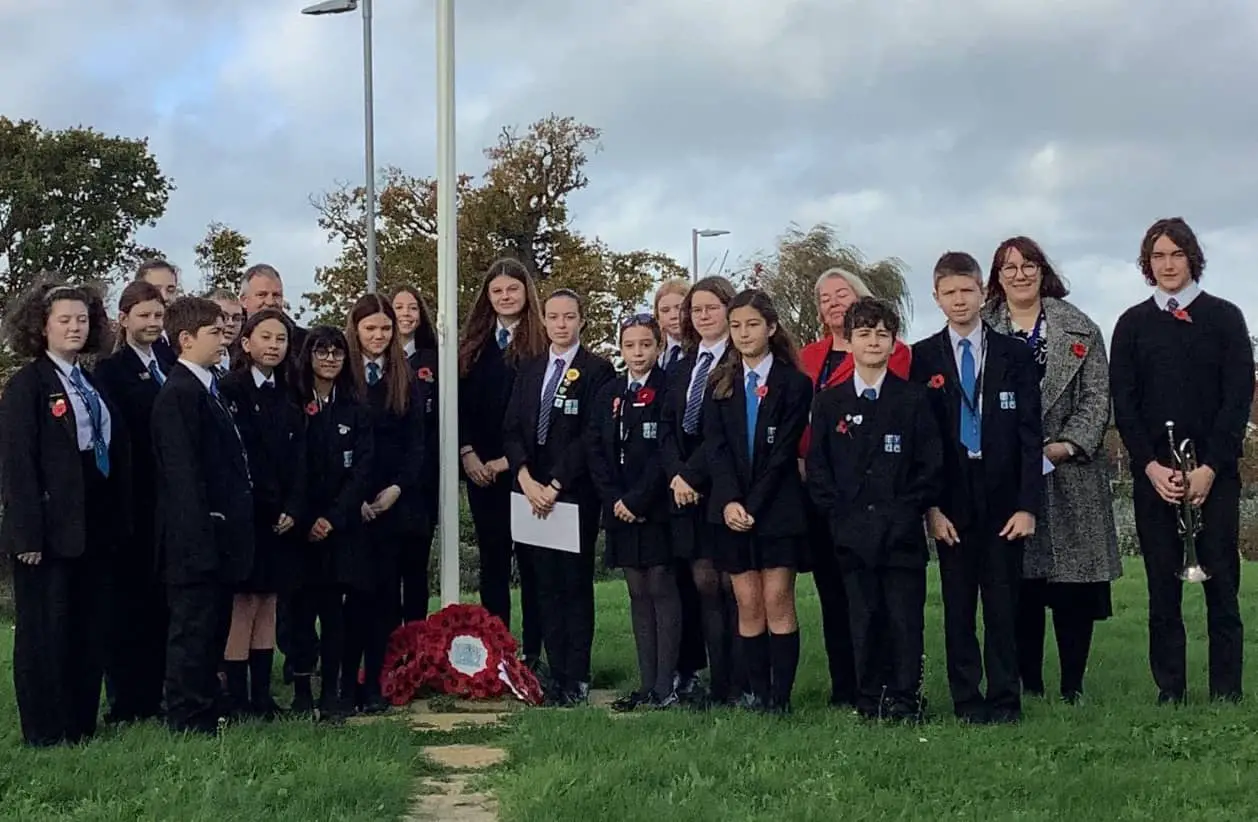 Ryde Academy pupils at remembrance service