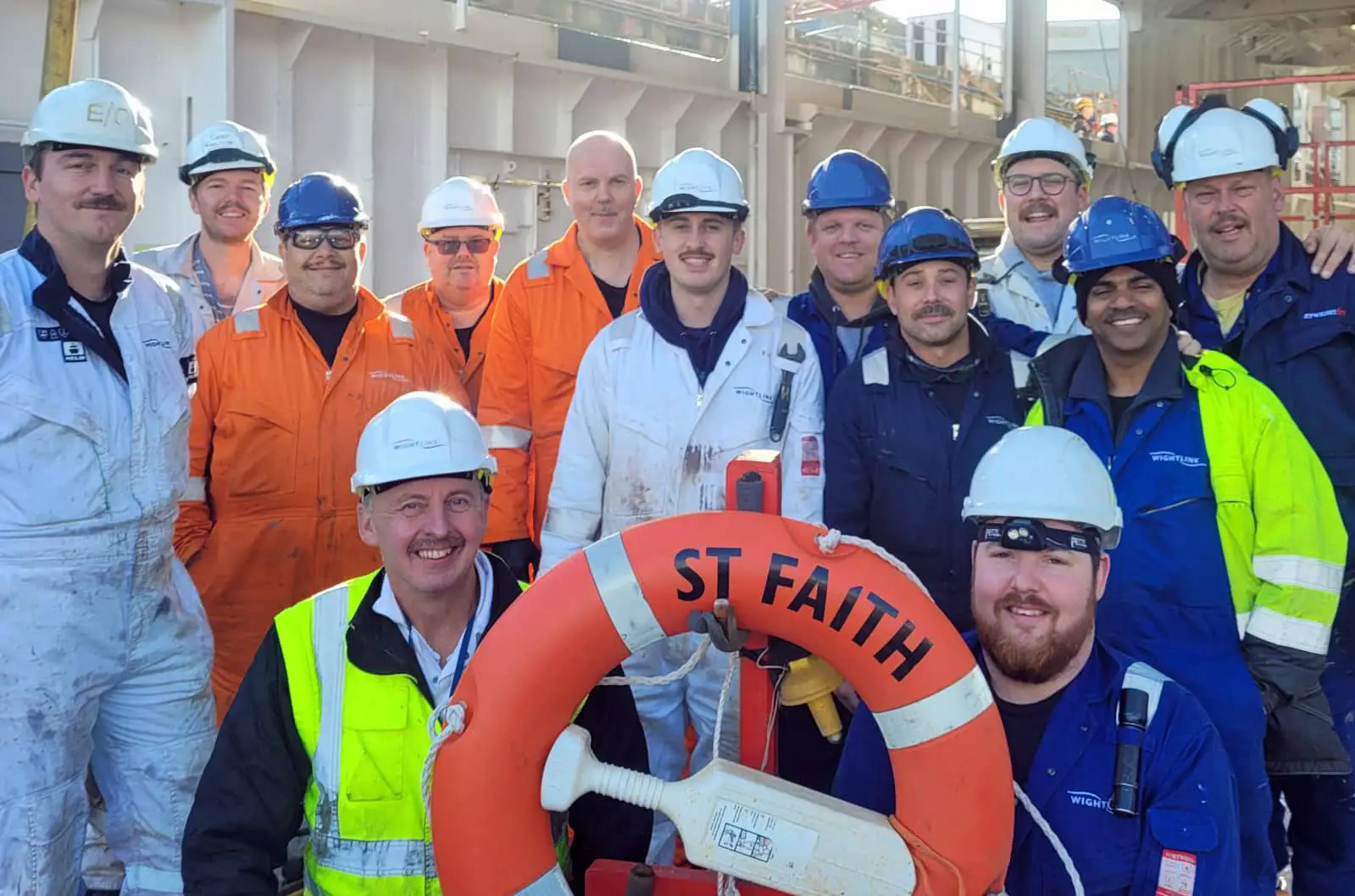 Wightlink seafarers support Movember by growing moustaches