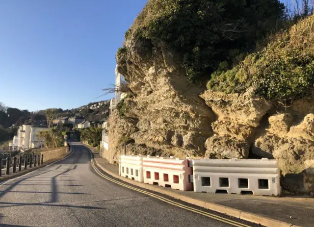 Belgrave Road barriers under "the rock"