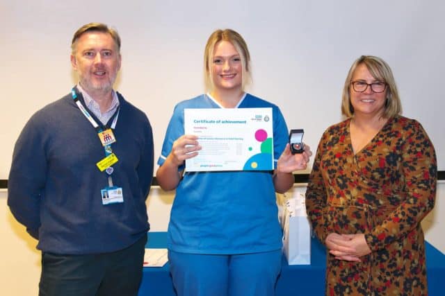 Darren Cattell, CEO Isle of Wight NHS Trust (LHS), Isobel Wells, Registered Nurse (Centre), Juliet Pearce, Director of Nursing, Midwifery and AHPs Isle of Wight NHS Trust (RHS)