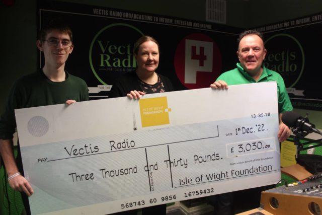 Vectis Radio receiving Foundation Cheque