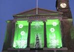 The Guildhall with Green Xmas lighting