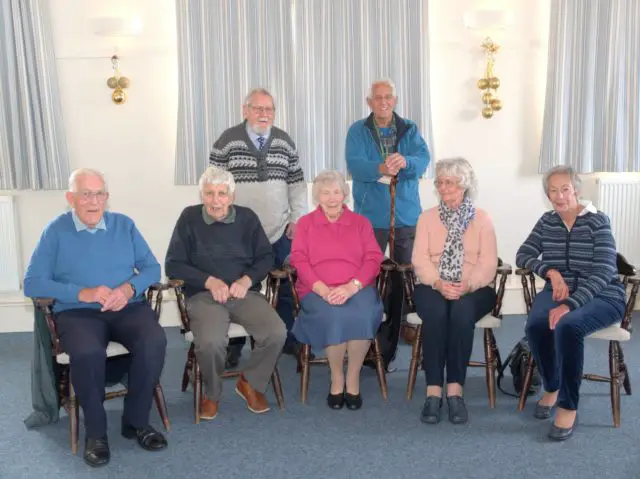 Michael back right at reunion of Yarmouth School 1940s pupils, held at CHOYD Dec 2022.