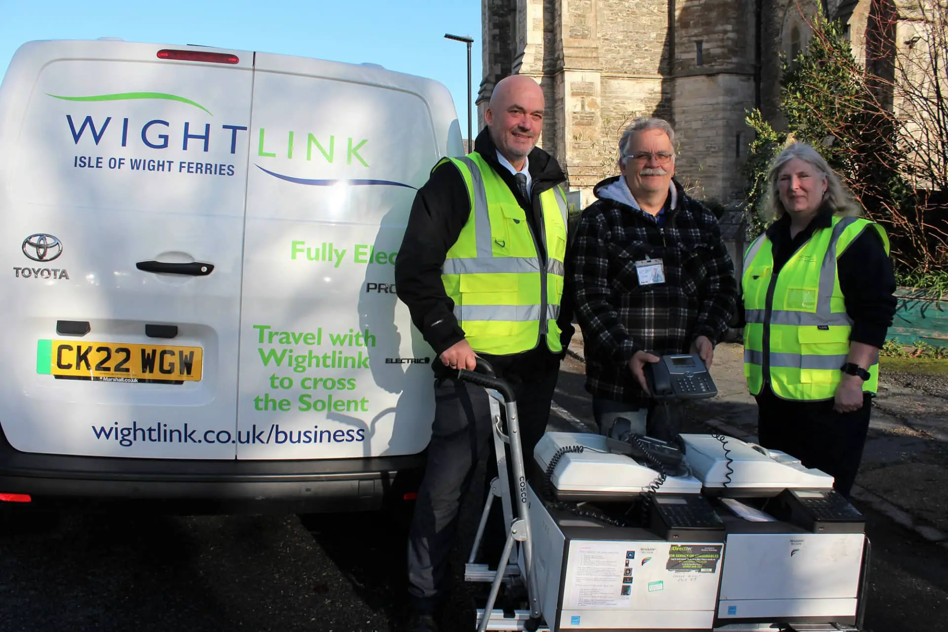 Printers and phones being donated to the Aspire charity