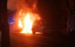 Van on fire, captured by John Cattle