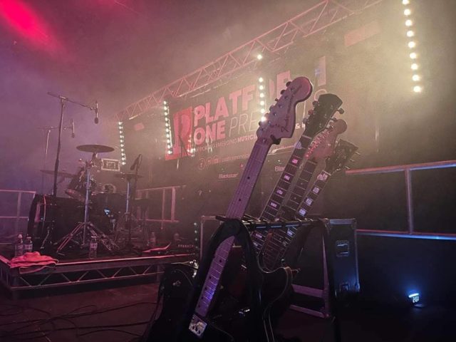 Guitars on Platform One Stage