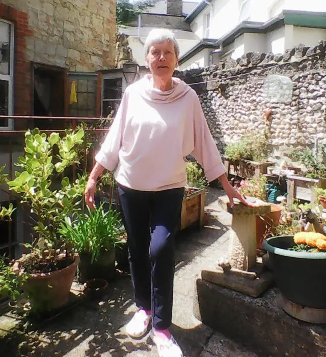 Evelyn Knowles in her Ventnor garden