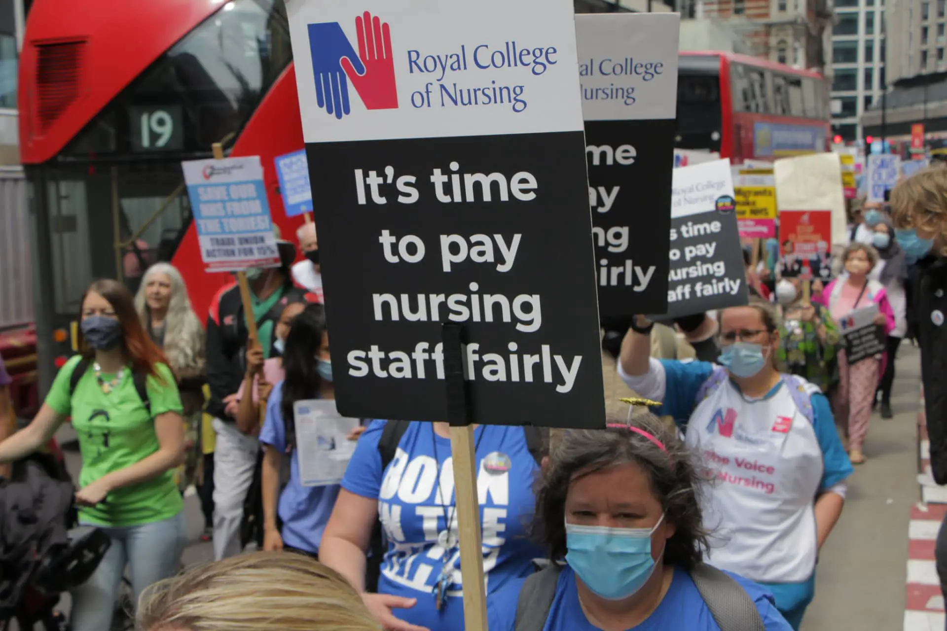 RCN nurses at rally