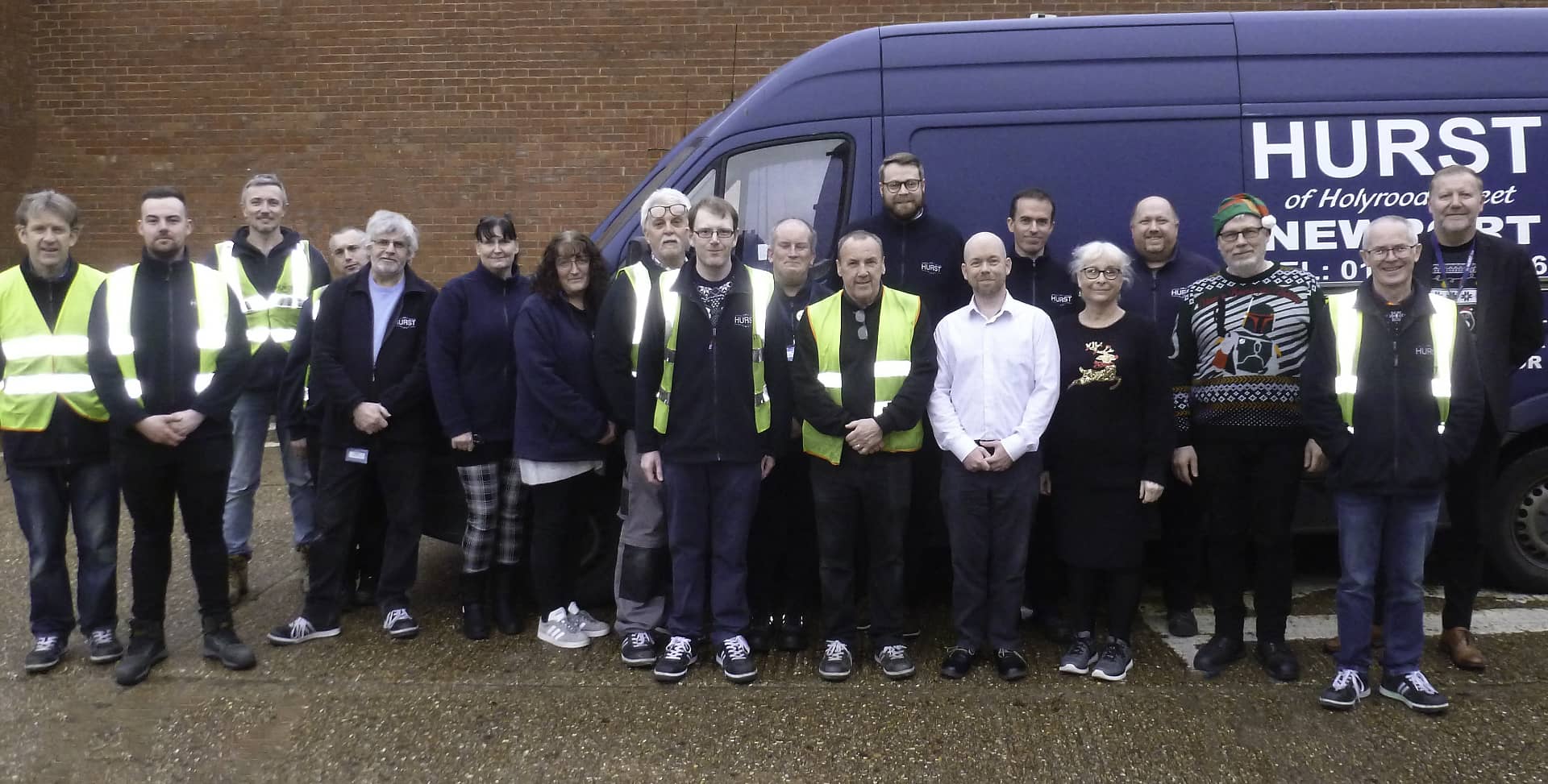 The Hurst team standing by the delivery van