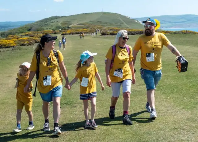 Family taking part in Walk the Wight 2022