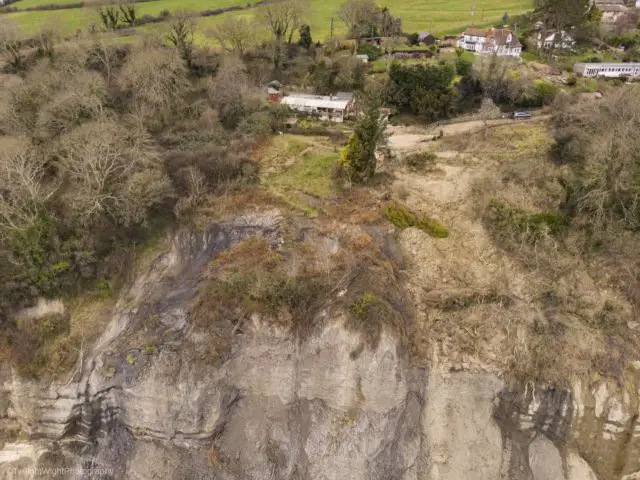 Aerial view of luccombe landslip - Margaret Smith Twilight Wight Photography