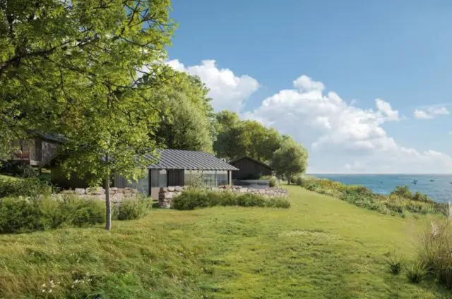 Artist's impression of lodges looking out to sea