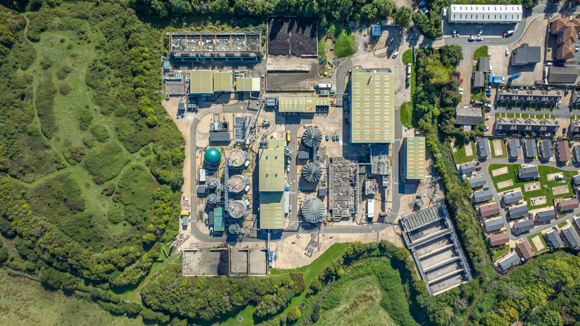 Aerial view of Southern Water's treatment works