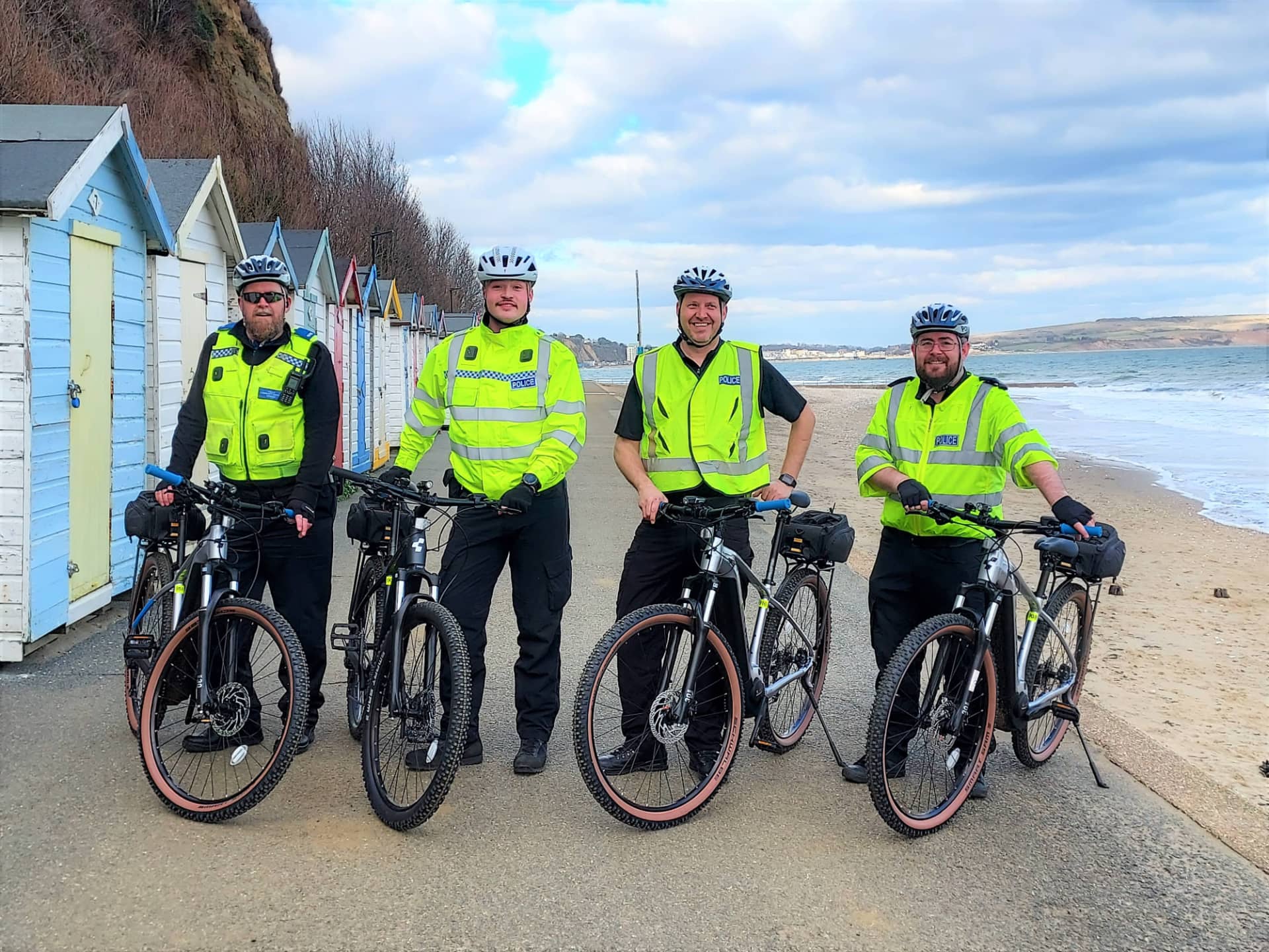 South Wight Neighbourhood team with e-bikes