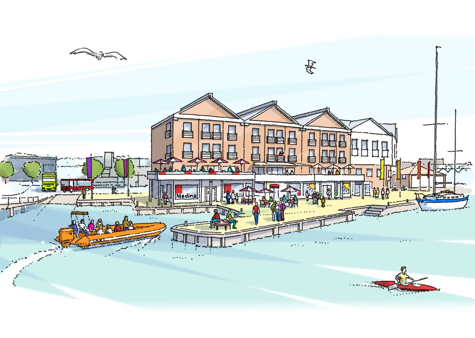 An artist's impression of how the 'mixed use development' could look