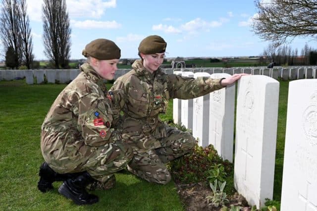 Army cadets in Flanders