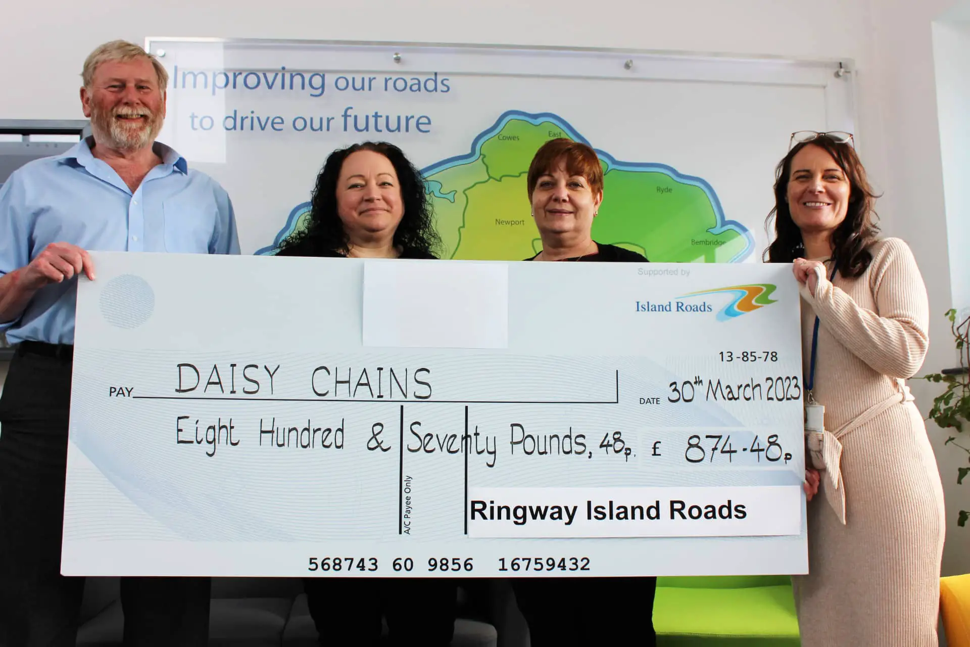 L-R, Keith, Mandy, Elbie, Kellie with giant cheque