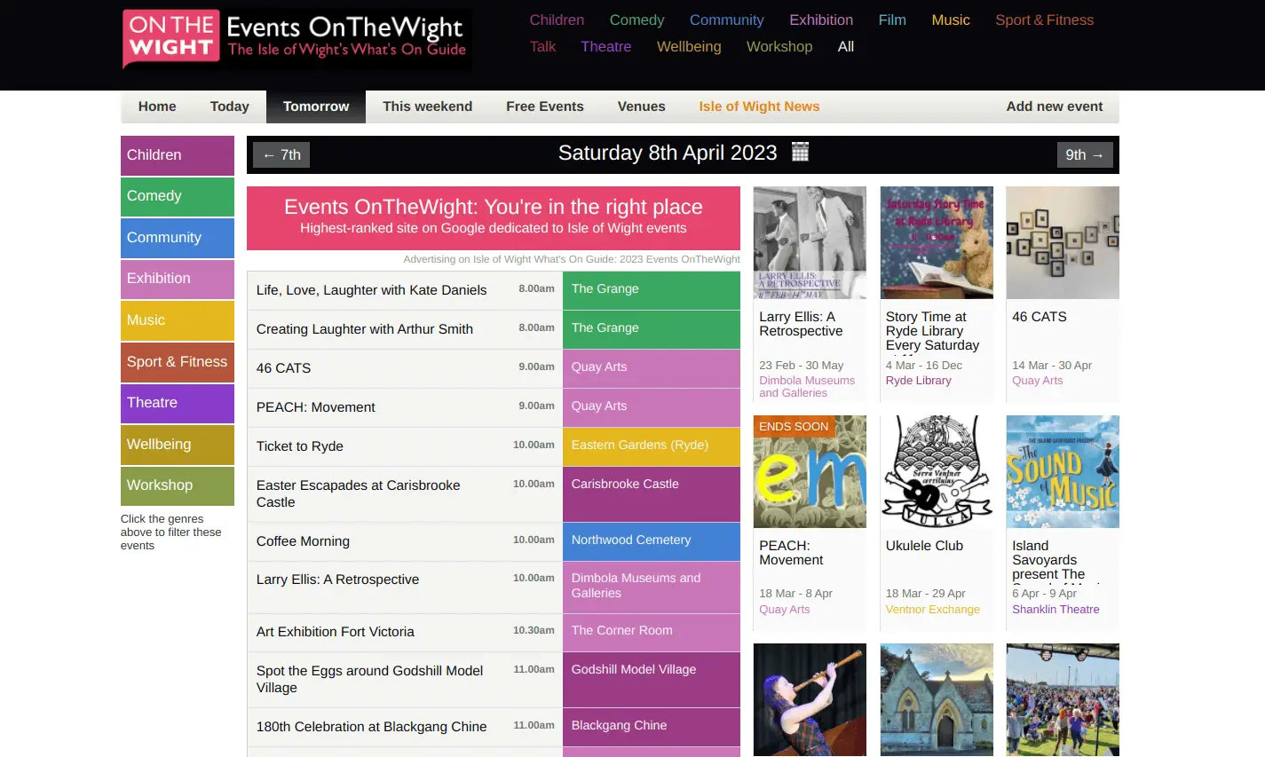 Events OnTheWight Saturday listings