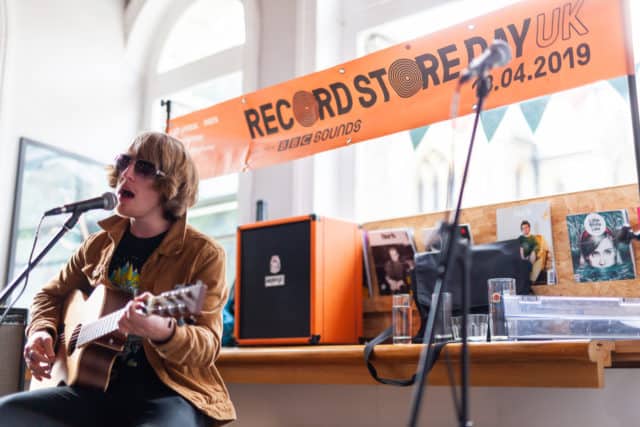 Musician playing on RSD at the Exchange