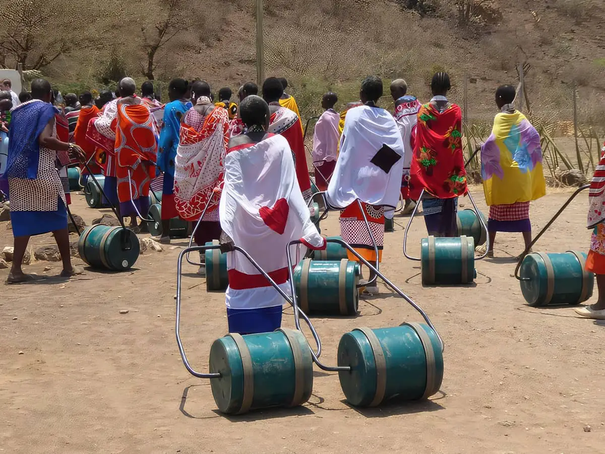 ROTB water barrels being used in Memusi