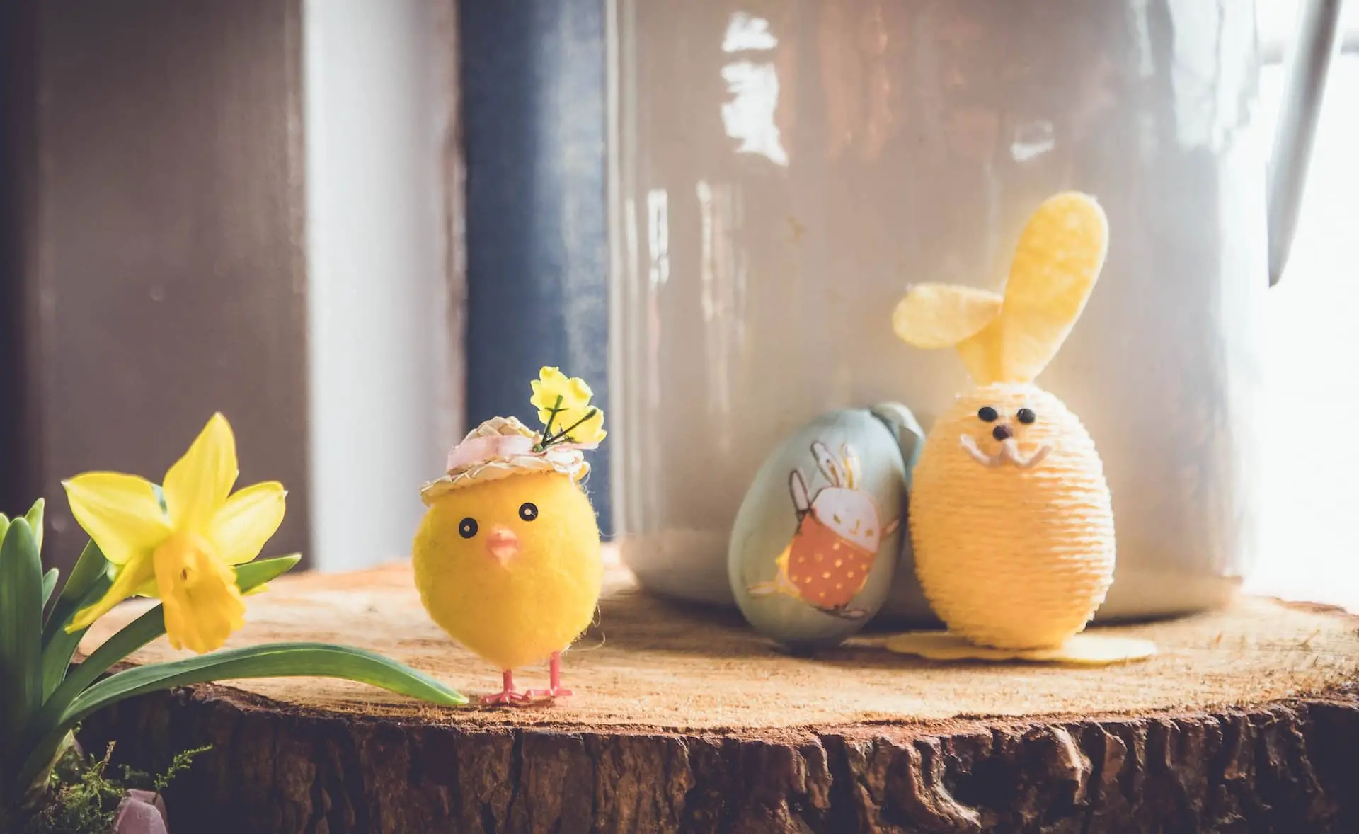 easter chick and eggs