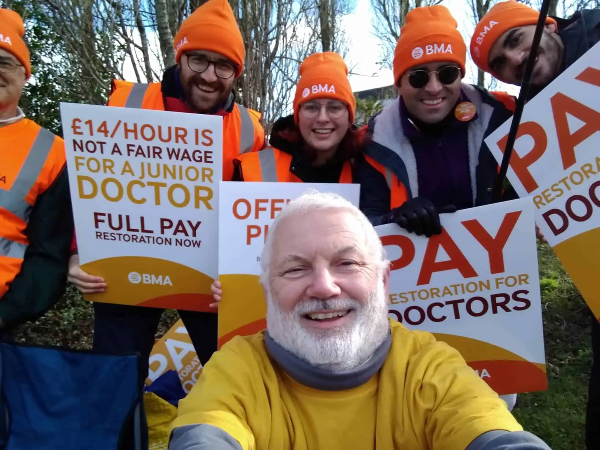 junior doctors on strike with Peter Shreeve