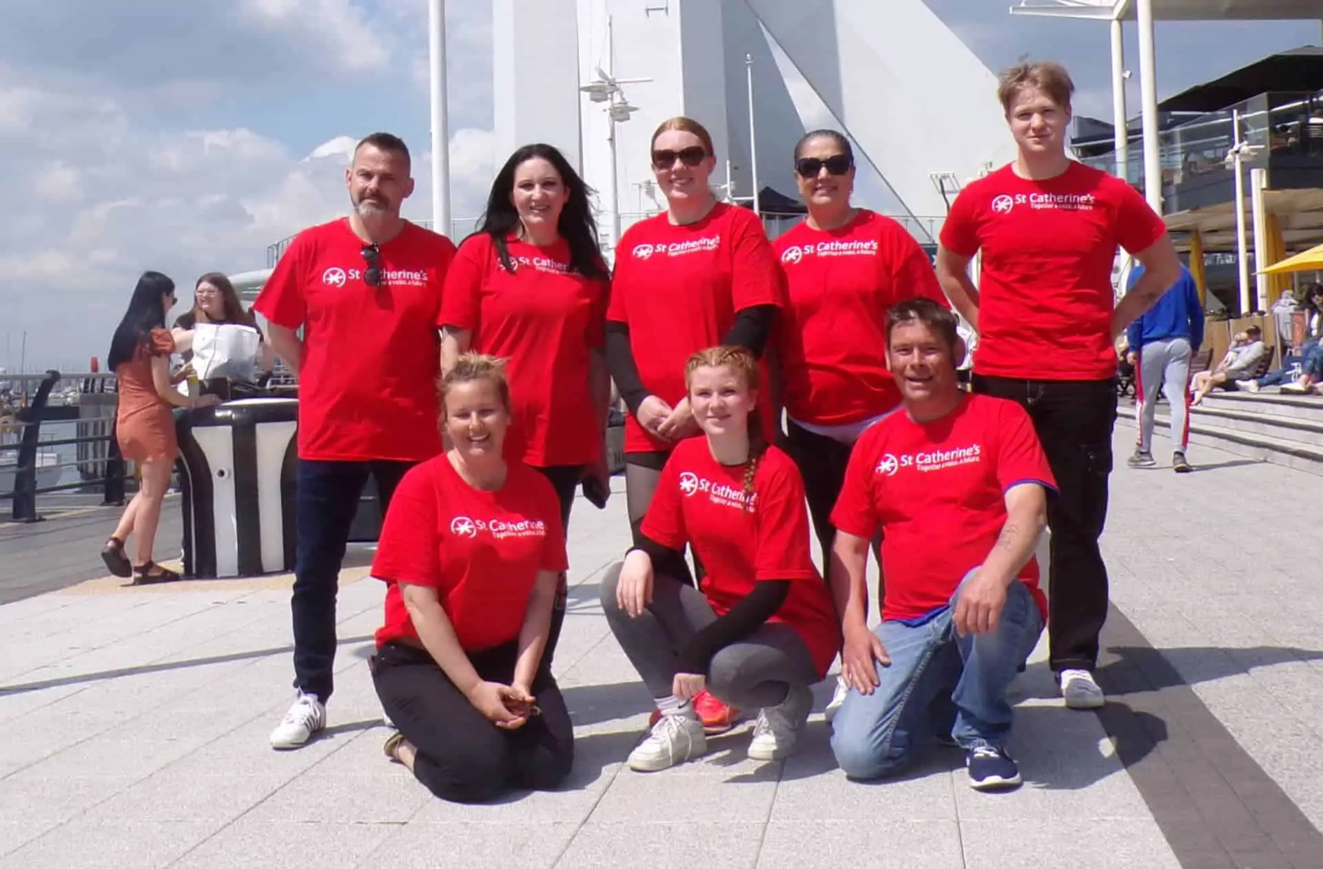 The team who abseiled the Spinnaker Tower