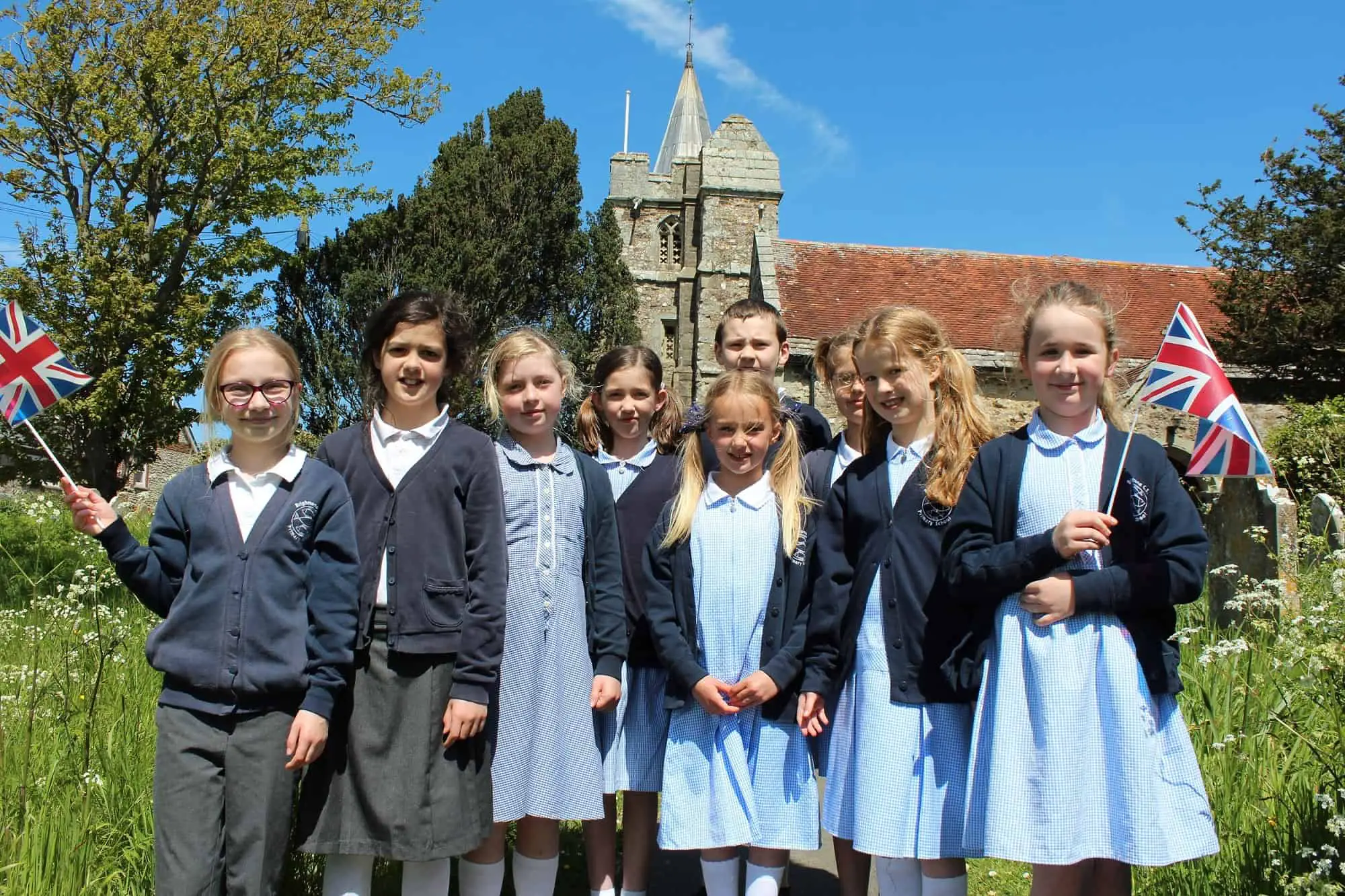 Bell ringers from Brighstone CE Aided Primary School
