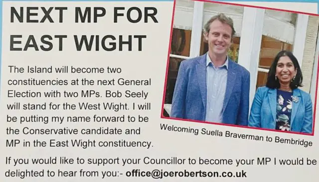 Joe Robertson's Flyer - Next MP for East Wight ???