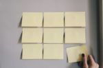 Post it notes on whiteboard
