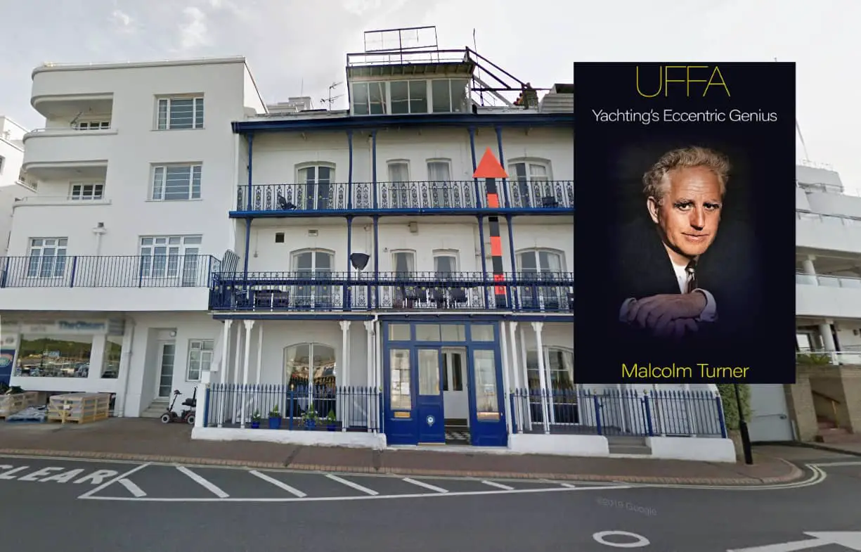 Royal London Yacht Club from Google Maps and uffa fox book cover