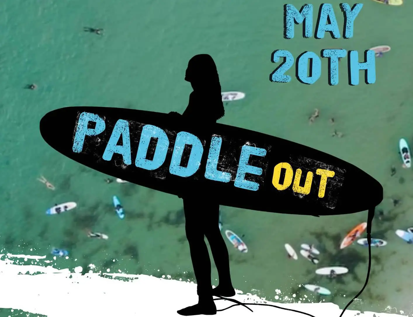 Poster showing silhouette of stand up paddle boarder