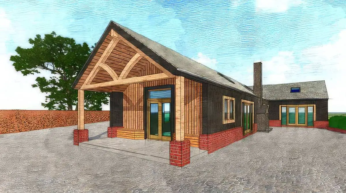 Artist's impression of the new shoot lodge by Dean Parkman Architecture