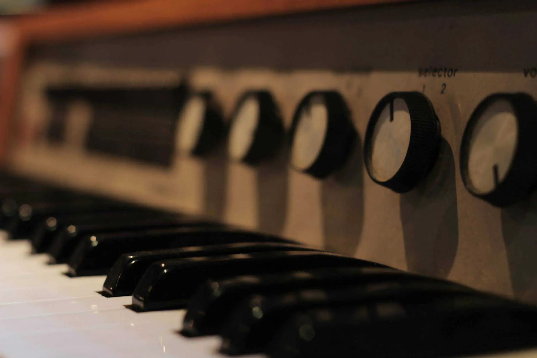 Close up of a synthesizer