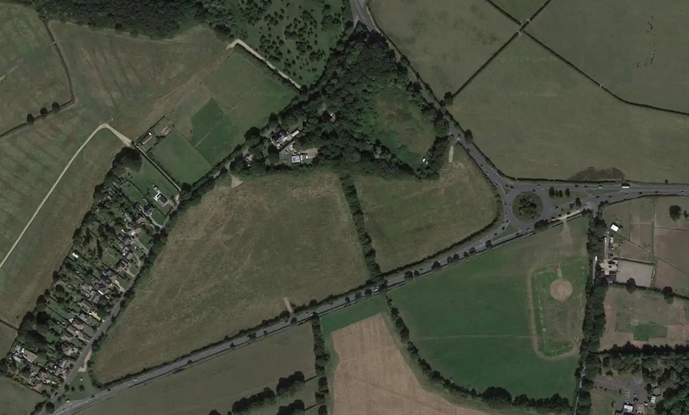 aerial view of new football ground site by Fairlee Roundabout - Google Maps
